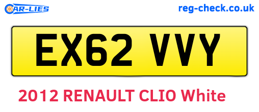 EX62VVY are the vehicle registration plates.