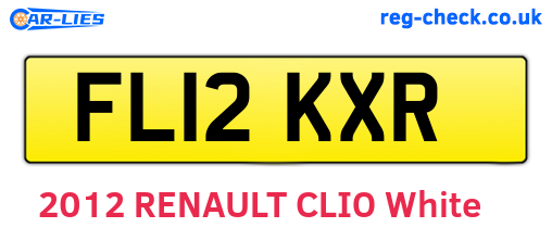 FL12KXR are the vehicle registration plates.
