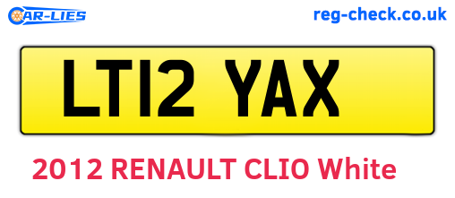 LT12YAX are the vehicle registration plates.
