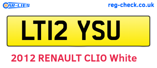 LT12YSU are the vehicle registration plates.