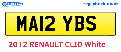 MA12YBS are the vehicle registration plates.