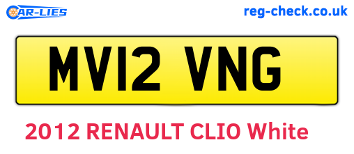 MV12VNG are the vehicle registration plates.