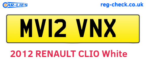 MV12VNX are the vehicle registration plates.