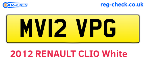 MV12VPG are the vehicle registration plates.