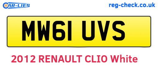 MW61UVS are the vehicle registration plates.