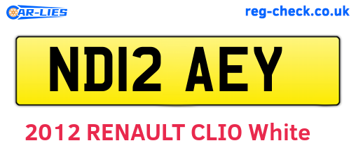 ND12AEY are the vehicle registration plates.