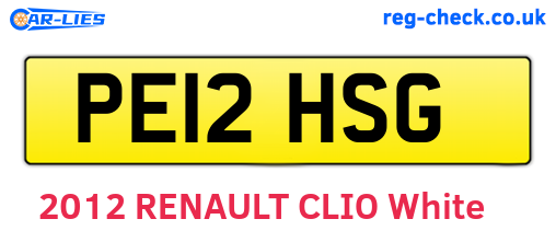 PE12HSG are the vehicle registration plates.
