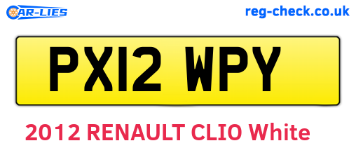 PX12WPY are the vehicle registration plates.