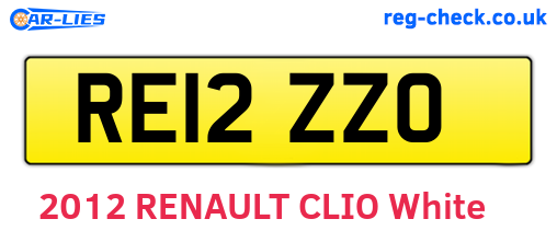 RE12ZZO are the vehicle registration plates.