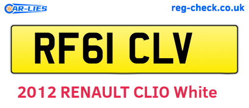 RF61CLV are the vehicle registration plates.