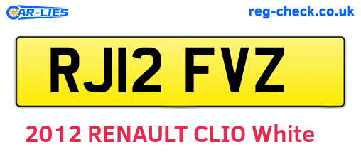 RJ12FVZ are the vehicle registration plates.