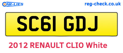 SC61GDJ are the vehicle registration plates.