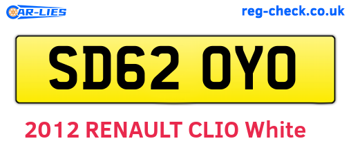 SD62OYO are the vehicle registration plates.