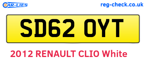 SD62OYT are the vehicle registration plates.