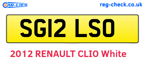 SG12LSO are the vehicle registration plates.