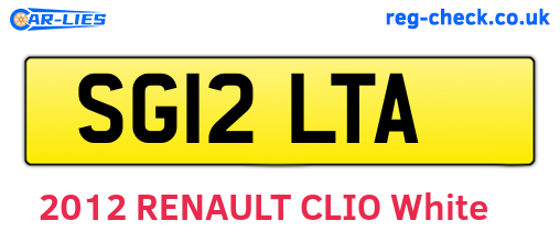 SG12LTA are the vehicle registration plates.