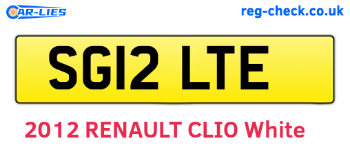 SG12LTE are the vehicle registration plates.