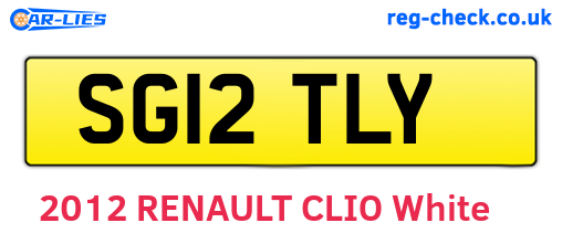 SG12TLY are the vehicle registration plates.
