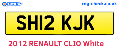 SH12KJK are the vehicle registration plates.