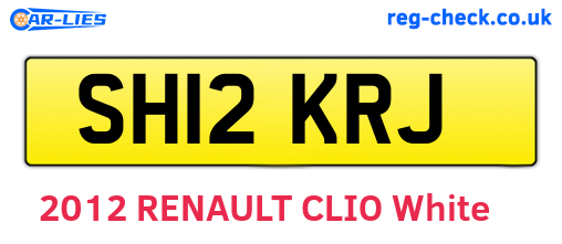 SH12KRJ are the vehicle registration plates.