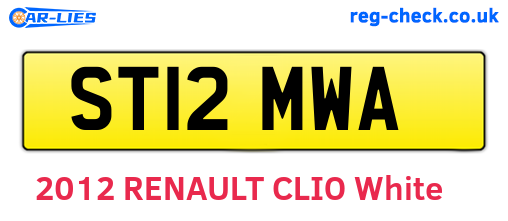 ST12MWA are the vehicle registration plates.