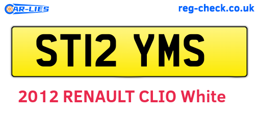 ST12YMS are the vehicle registration plates.