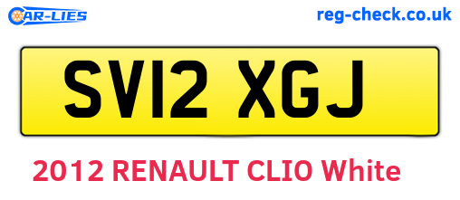 SV12XGJ are the vehicle registration plates.