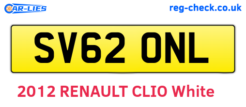 SV62ONL are the vehicle registration plates.