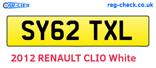SY62TXL are the vehicle registration plates.