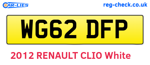 WG62DFP are the vehicle registration plates.