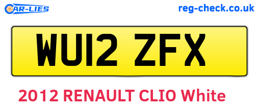 WU12ZFX are the vehicle registration plates.