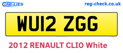 WU12ZGG are the vehicle registration plates.