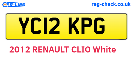 YC12KPG are the vehicle registration plates.