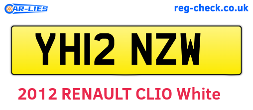 YH12NZW are the vehicle registration plates.