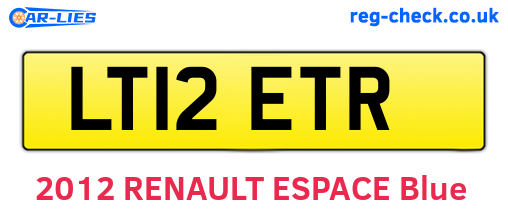 LT12ETR are the vehicle registration plates.