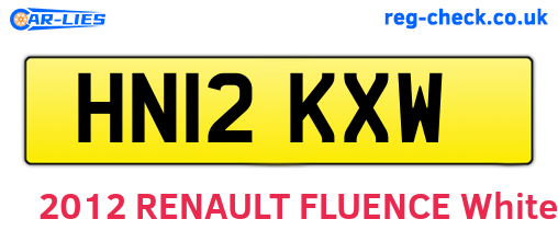 HN12KXW are the vehicle registration plates.