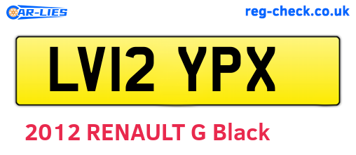 LV12YPX are the vehicle registration plates.
