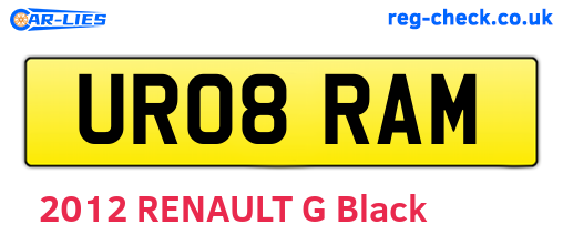 UR08RAM are the vehicle registration plates.