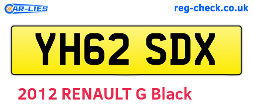 YH62SDX are the vehicle registration plates.