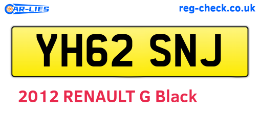 YH62SNJ are the vehicle registration plates.
