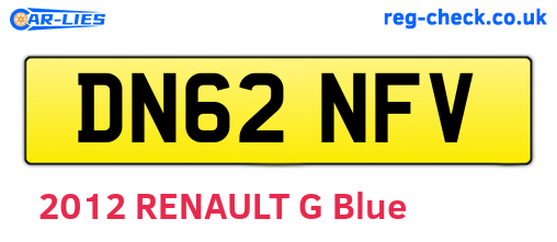 DN62NFV are the vehicle registration plates.