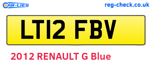 LT12FBV are the vehicle registration plates.