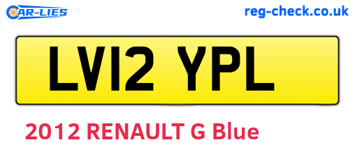 LV12YPL are the vehicle registration plates.
