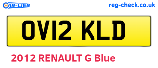 OV12KLD are the vehicle registration plates.