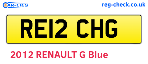 RE12CHG are the vehicle registration plates.