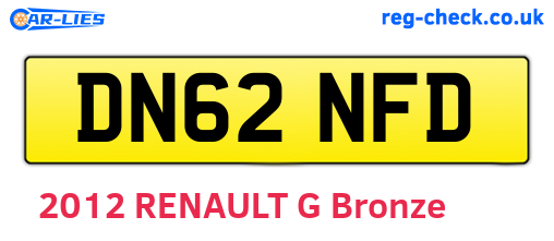 DN62NFD are the vehicle registration plates.