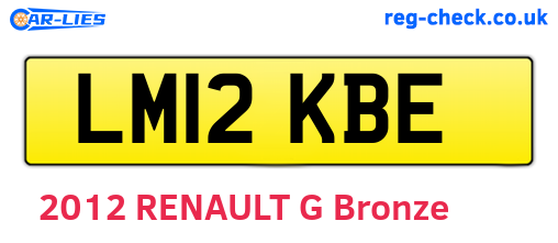 LM12KBE are the vehicle registration plates.