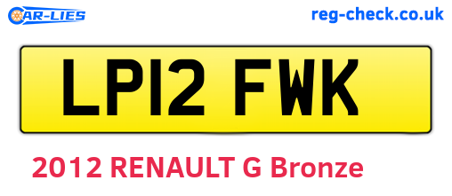 LP12FWK are the vehicle registration plates.