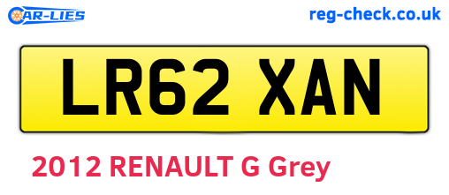 LR62XAN are the vehicle registration plates.