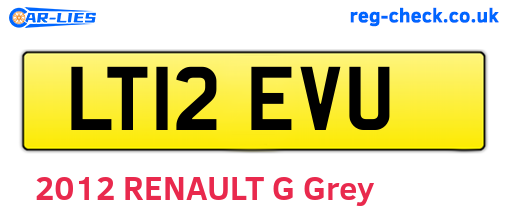 LT12EVU are the vehicle registration plates.